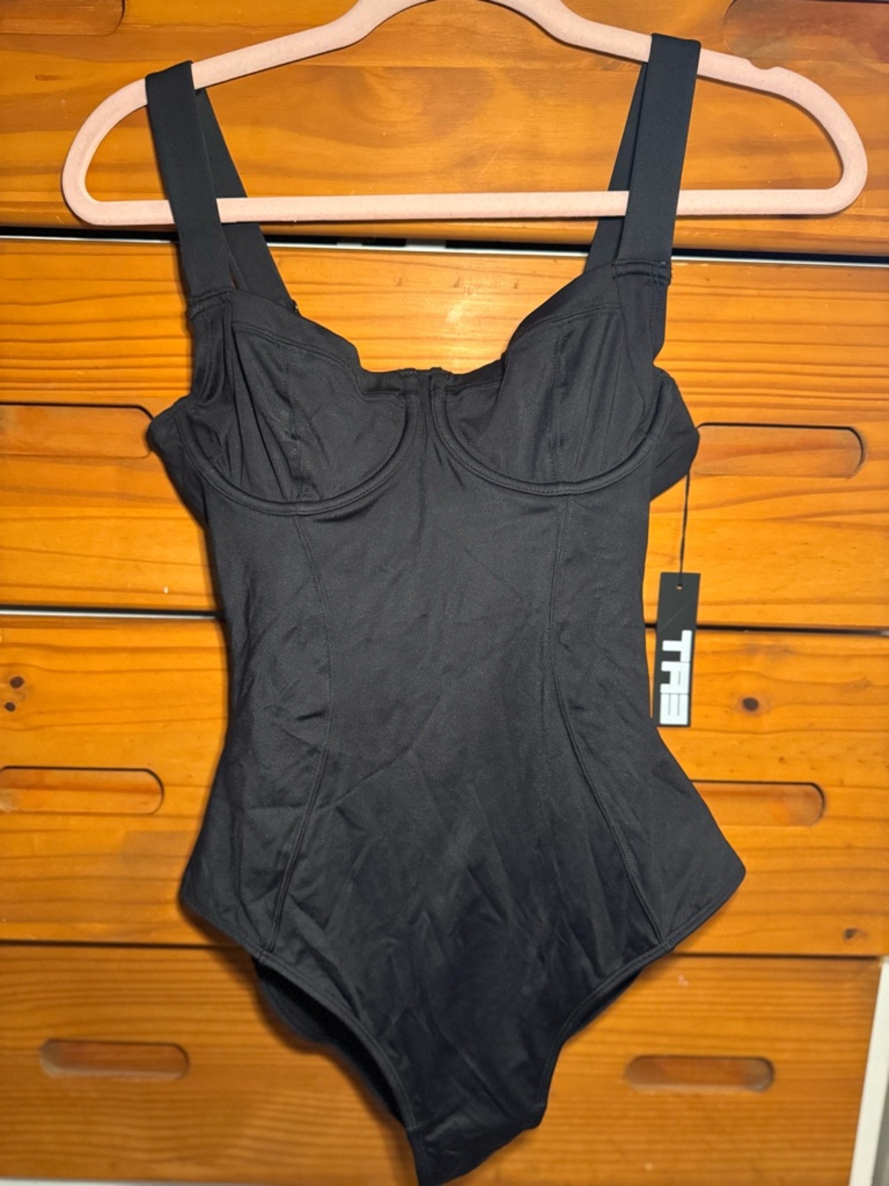 TA3 Black Structured One-Piece Bathing suit